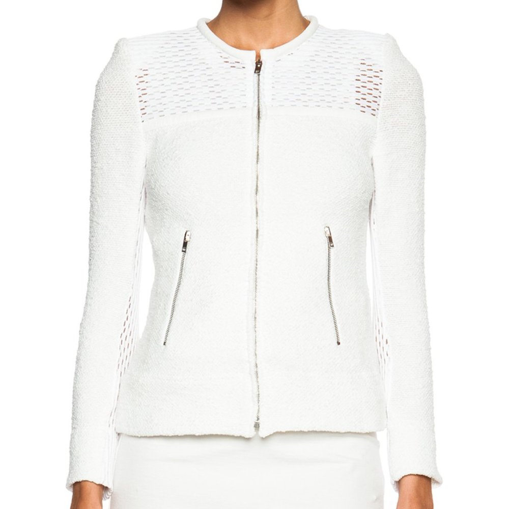 $478 Sz 36 2 IRO Hurley White Leather Trim Blazer